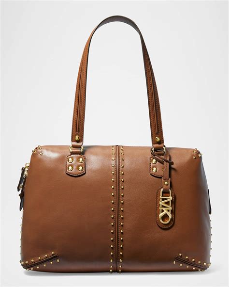 michael michael kors studded leather shoulder bag|Michael Kors shoulder bag sale.